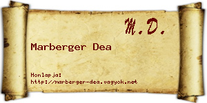 Marberger Dea névjegykártya